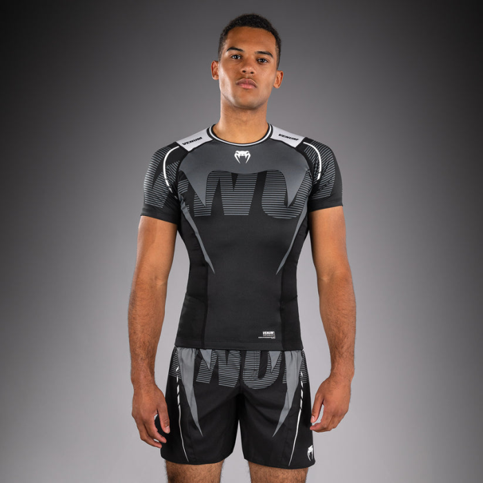 Рашгард -  Venum Adrenaline Short Sleeve Rashguard - Black/Grey​